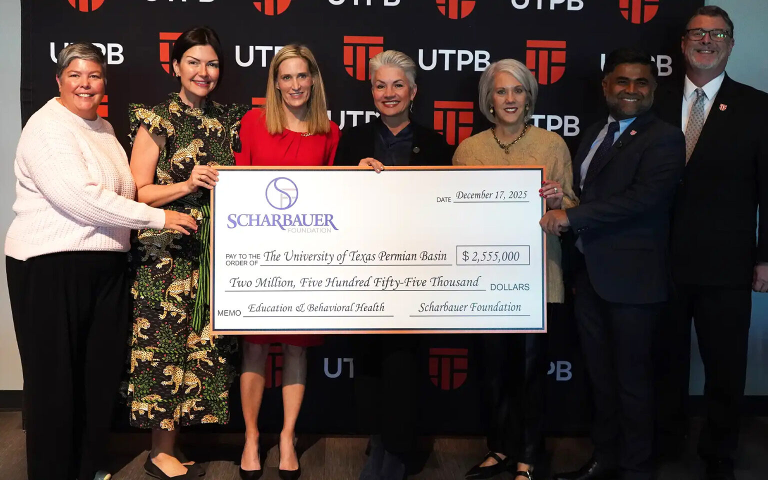 UTPB Receives $2.55 Million Scharbauer Foundation Grant to Fund Teacher Certification Scholarships, Teacher Apprenticeships, and Behavioral Health Clinicals in Midland